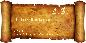 Liling Bertalan névjegykártya